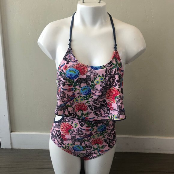 One Piece Swimming Suit Leaf Butterfly Leopard - Picture 1 of 7
